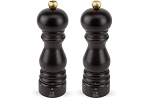 PEUGEOT - Paris u'Select 18 cm Pepper and Salt Mill Set - 6 Predefined Grind Settings - Innovación de sal en polvo, mecanismo de circonio - Madera certificada PEFC - Fabricado en Francia - Acabado