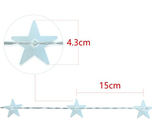 Uping Led Lichterkette Sterne 30er Batterienbetriebene für Party, Garten, Weihnachten, Halloween, Hochzeit, Beleuchtung Deko usw. 4,5M warm weiß - 3
