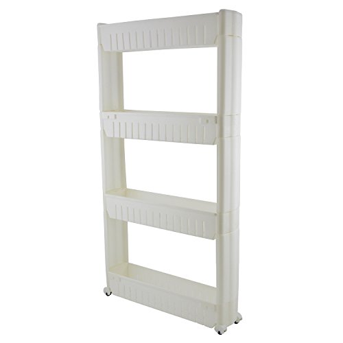 nean Nischenregal 4 Ablagen Küchenregal Badregal Standregal Allzweckwagen mit Rollen - 6