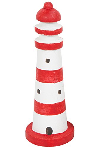 Mini-Leuchtturm, rot-weiß, 4,5x12cm