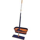 EveFix Yeniden Kullanılabilir Tekerlekli Kovalı Kendinden Sıkmalı Mikrofiber Islak ve Kuru Zemin Temizleme Mop Seti 1 Yedek B