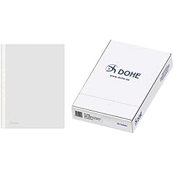 Dohe Basic - Pack de 100 fundas multitaladro A4 Cristal
