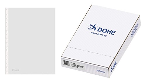 Dohe Basic - Pack de 100 fundas multitaladro A4 Cristal