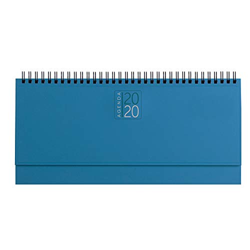 takestop® Planning da Tavolo Agenda 2020 Celeste Azzurro SETTIMANALE Spirale DIARIO 30x15 CM DIARIO Blocco Notes Copertina Rigida