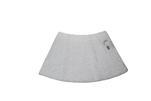 Cazsplash Luxury Quadrant Mini Curved Shower Mat, Microfibre, White, 70 x 40 x 2.5 cm
