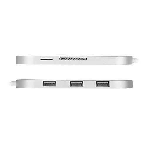 TurnRaise 3 Port Aluminium USB 3.0 Hub mit Multi-In-1 Kartenleser für iMac, MacBook, MacBook Pro, MacBook Air, Mac Mini, oder andere PC (USB-Hub) - 4