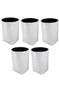 Grow Bags (Plastic Poly) for Home, Terrace, Kitchen Vegetables & Roof Top Gardening, Size 24X24X40 cm (9 x 9 x 15 Inches), Materiial LDPE, FERTICO Agro, Pack of 5Nos. (5Nos)