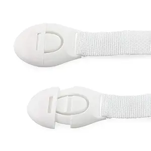 Orcoa Home Use Safety Security Strap Locks for Cabinets, Drawers, Cupboards and Refrigerators,Infant/Kids Hand and Finger Protector (White Colour) (Pack of 4)