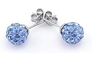 Vault 101 Limited SHAMBALLA Style Czech Crystal Disco Clay Ball Ear Stud Earrings - 8mm (Pair of)