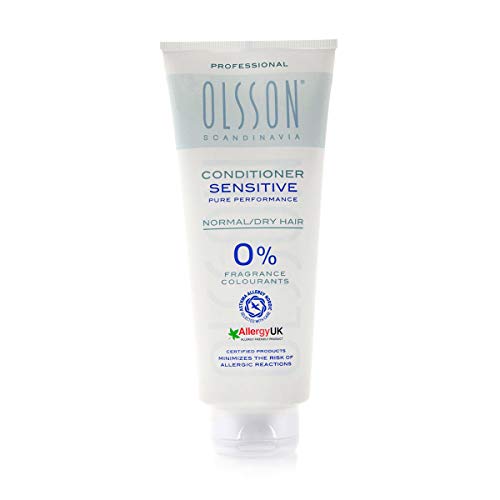 Olsson Sensitive Conditioner - Normal / Dry Hair - For Sensitive Scalps - Anti-Allergy - No Parabens, No Fragrance, No Colourants - Allergy UK Approved - 325ml