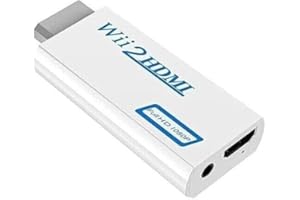 Aolirot Adaptateur Wii vers HDMI - Adaptateur convertisseur Wii vers HDMI 720p / 1080P HD avec Sortie Audio de 3,5 mm - Convertisseur Wii vers HDMI pour Moniteur Wii