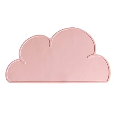 Finehome 3 Couleurs Repas Tapis de Table Bébé en Forme de Nuage Imperméable en Silicone de Qualité Alimentaire Anti-dérapant Rose