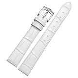 Weiß Uhrenarmband Leder Ersatz für Damen Fein Thin Armband Armband 17mm