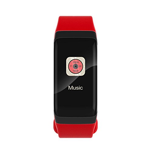 Preisvergleich Produktbild Multifunktions-Wasserdicht Dynamische Herzfrequenz UI Smart Armband Uhr, mamum Wasserdicht Bluetooth Sport Fitness Tracker Smart Armband Armbanduhr Colorful Bildschirm Einheitsgröße rot