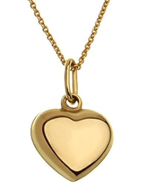 Erbskette 0,8mm mit Herzanhänger - 375 Gold, Länge 42cm