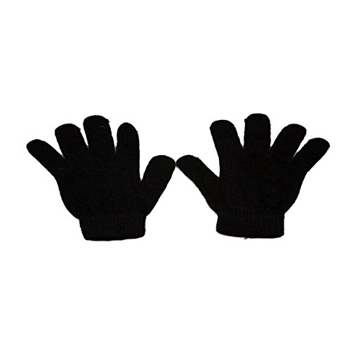 Simply Gorgeous Enfants d'hiver tricoté laineux Magic Gloves chaudes -Noir