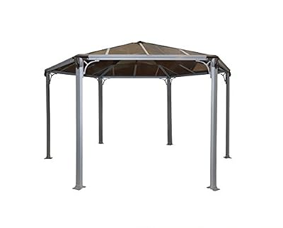 Palram Tonnelle de Jardin Monaco - Structure en Aluminium au Design Hexagonal - Abri de Terrasse pour Une Utilisation Toute L'année - Garantie 10 Ans