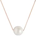 ZAVYA Rose Gold Plated Freshwater Pearl 925 Pure Silver Jewellery Set Trio with Rose Gold Chain With Authenticity Certificate CJS 10013