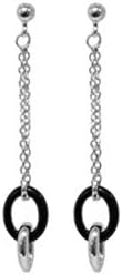 SG Paris Silver 925 Earrings 1.73Gr Oval Sterling Silver 925 Black