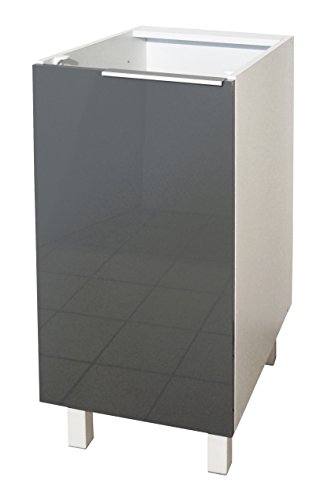 Berlenus CP4BG - Mueble bajo de Cocina con 1 Puerta (40 cm), Color Gris