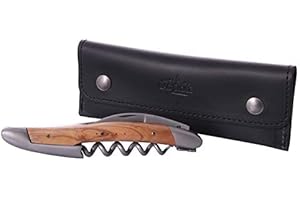 Forge de Laguiole Sommeliermesser, Olivenholz, Etui, matte Edelstahlbacken