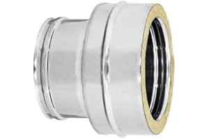 UTILFER Raccordo Mono Parete Doppia Canna Fumaria Inox 80-130