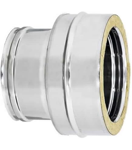 Curva 45° Doppia Parete Coibentata Int Inox 316 Aisi Dc 5 Est Rame 6 Dc Canna, 80-130