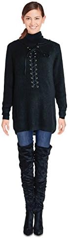 CHERRY PARIS Women's Tunic Plain Round Collar Long Sleeve Jumper -  black - One size