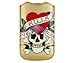 Produktbild Ed Hardy Love kills slowly gold Leder Etui mit Ausziehhilfe für Apple iPhone 3G 4 4S