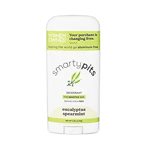 SmartyPits ? Natural/Aluminum-Free Deodorant for Sensitive Skin (baking soda free) Paraben Free, Phthalate Free, PROPYLENE GLYCOL FREE, Not Tested on Animals | 2.9oz | (Eucalyptus Spearmint)