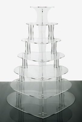 7 Tier Heart Clear Acrylic Cupcake Stand