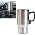 Divik Stainless Steel Electric Smart Mug 12V CAR Electric Kettle Heated Mug CAR Coffee Cup with Charger Heating Cup Kettle Insulated Water Heater Mug for Maruti Suzuki Breeza