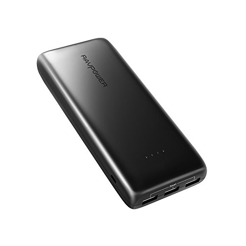 Baterias Externa Carga Rapida 22000mAh 3 Puertos USB Salida, RAVPower Power Bank, Resistente al Fuego Cargador Port&aacute;til, Para Movil, Samsung, Huawei Smartphone Tablet Negro
