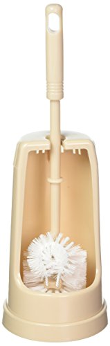 WENKO 19780100 WC-Garnitur Standard Beige - mit Randreiniger, Kunststoff, 12 x 39 x 12 cm, Beige