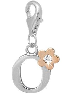 Charm Anhänger Alphabet Buchstabe mit Glitzerstein O