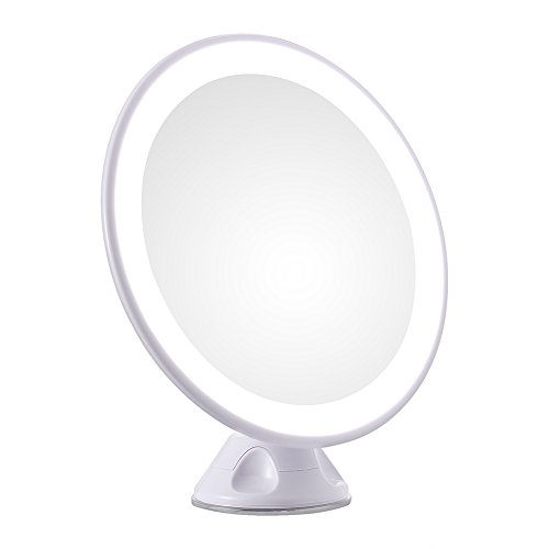 eBasic Kosmetikspiegel Beleuchtet mit 5 / 7-facher Vergrößerung und Saugnapf-Grundplatte Warmem LED Licht, 360º Drehbar für Makeup (USB Laden) (5 x VergrößErung) - 4