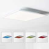 LED Panel Deckenleuchte 60x60cm, RGB Farbwechsel, Fernbedienung, 1x 40W LED integriert, 1x 4000 Lumen, 2700-6500K, Metall/Kunststoff, weiß