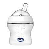 Chicco Natural Feeling 150ml PP Bottle Silicone Teat Normal Flow Tip Angle 0 Months +
