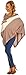 Happy Mama Women's Maternity Knit Poncho Colour Block Sweater Jumper Wrap. 309p (Cappuccino & Off White, ONE SIZE UK 8/10/12)