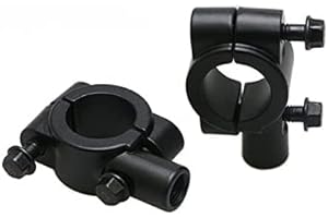 KINGGOO 2X Schwarz 22mm Motorrad Fahrrad Lenker 8mm Spiegel Schelle Halter Spiegelhalter