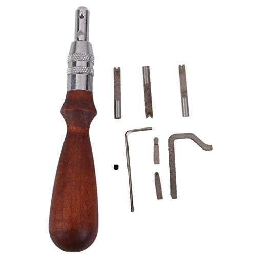 Preisvergleich Produktbild Hemore Leder Arbeitshandgriff einstellbar Reibe Werkzeug 5 in 1