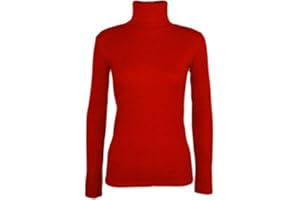 Shop Nova® Polo Neck Jumper Tops Long Sleeve Ladies Roll Turtle Neck Plain Knitted Pullover Sweatshirt for Women Stretch Lightweight Sweater Top UK Size 8 to 24