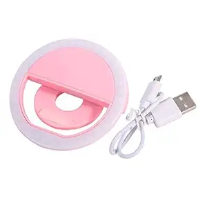 Skynote Portable Selfie Beauty LED Ring Light for Smartphones, Tablets Pink