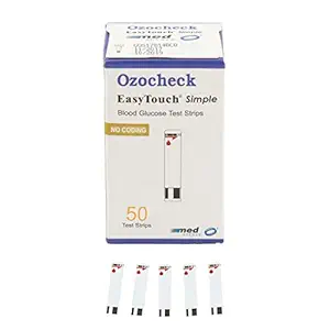 Ozocheck OZET050 Blood Glucose Test Strips | Accurate & Fast Results | Pack of 50 Strips (Only Strips)