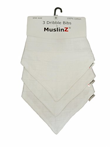 Muslinz Lätzchen, Musselin, 2-Lagig, 100 % Baumwolle, Bandana, 3 Stück - 2