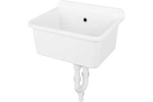 QLS Lavandino interno esterno giardino garage cantina lavanderia officina 3 colori (bianco)