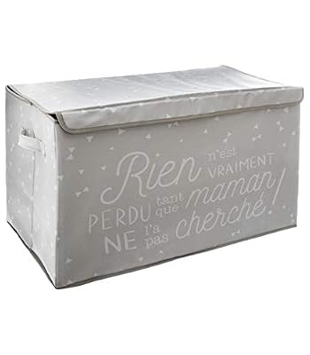Atmosphera - Coffre de Rangement Pliable avec poignées 62 x 36 x 38 cm Coloris Gris