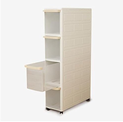 DFHHG® Shelf Chuck cabinets kitchen refrigerator Gap Lockers Pulley Snacks Storage shelves Four layers white Durable