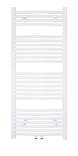Badheizkörper 450×1200 mm Oval Weiß Mittelanschluss R20 – Größe 450×1200 - 2