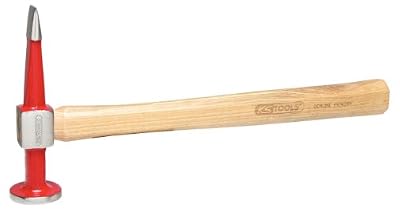 KS Tools 140.2136 Marteau Débosseler, Panne Droite Tete Ronde PLate en Acier Polie